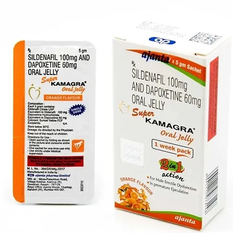 [슈퍼 카마그라 젤리] 실데나필 100mg + 다폭세틴 60mg 오럴젤리 <21포 ~70포>