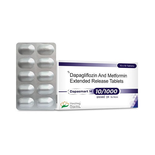 [다파스마트M] 10mg <100정, 200정, 300정> /다파글리플로진(Dapagliflozin) 10mg + 메트포민(Metformin) 염산염 1,000mg